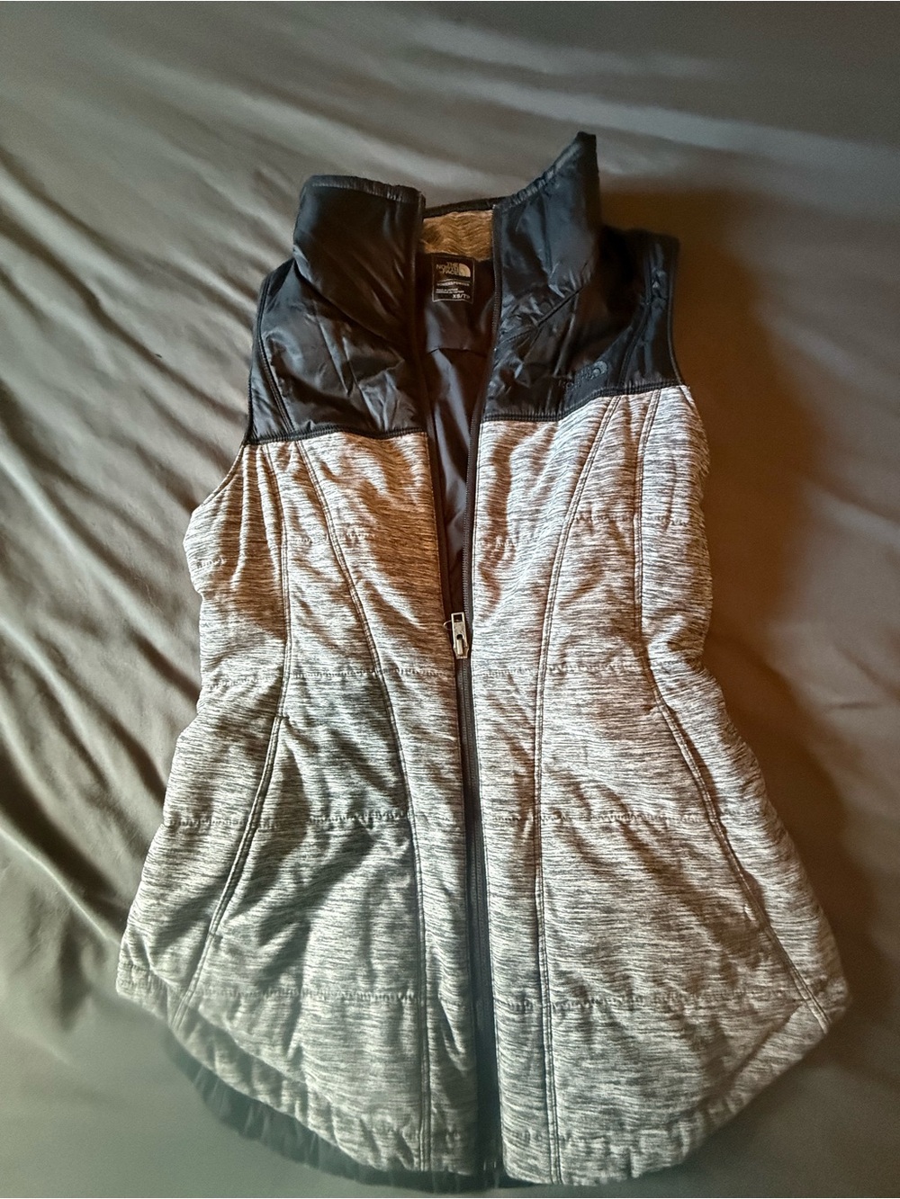 The North Face Gray and Black Quilted Women's Vest